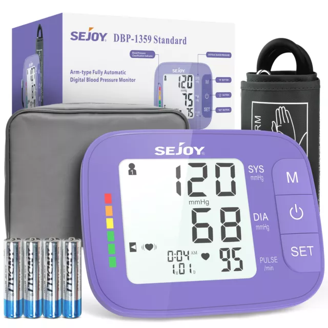 SEJOY Digital Automatic Blood Pressure Monitor Upper Arm BP Heart Rate Detection