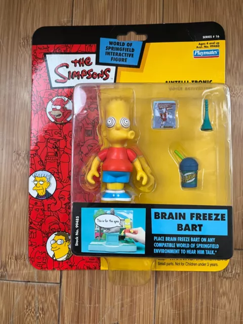 Bnib Playmates Interactive The Simpsons Series 16 Brain Freeze Bart Figure Wos