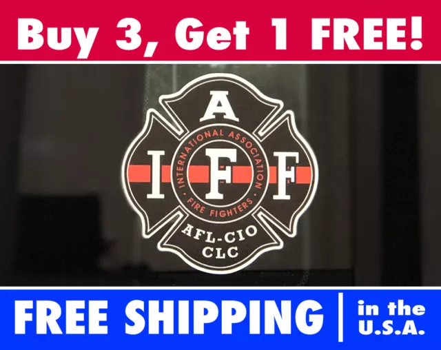 IAFF Firefighter The Thin Red Line Window Decal Stickers Fire Fighter Cross