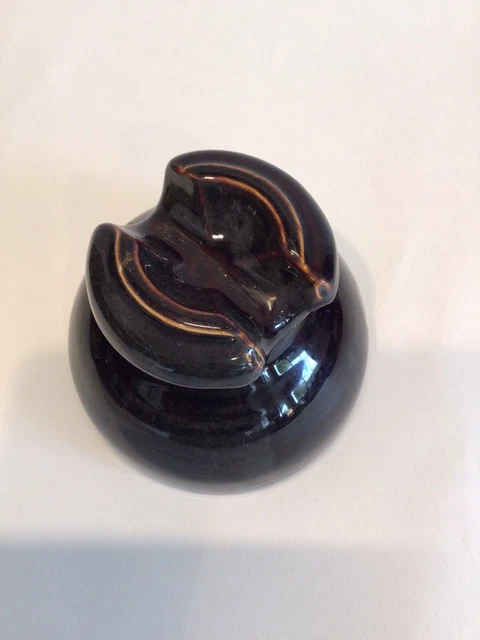 Vintage Power line Electrical Porcelain Ceramic Brown Insulator Marked B 5