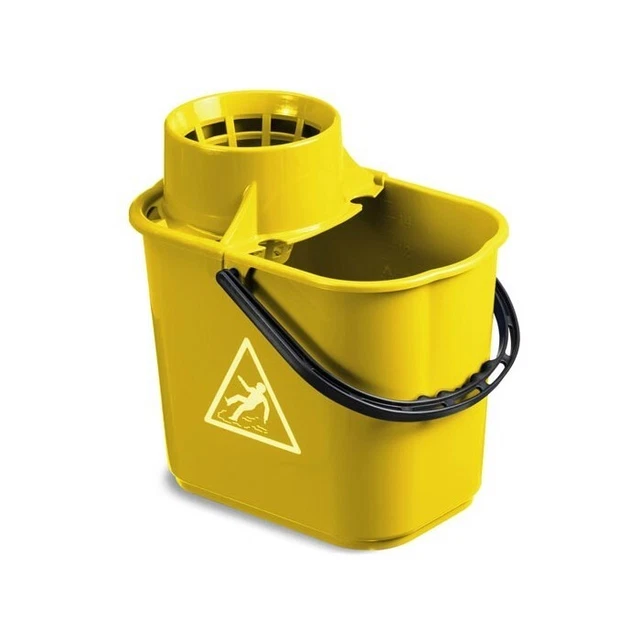 Secchio Con Strizzatore 15 Litri - Plastica Rossa, 39x28x30.5 Cm, Con Gancio Porta Manico - Foto 3