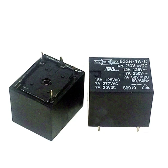 GANDE Lot De 2 Relais 855AW-1A-C1 12VDC Ou 24VDC 4PINS 30A
