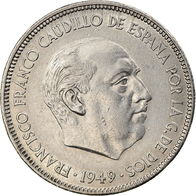 [#886842] Monnaie, Espagne, Caudillo and regent, 5 Pesetas, 1949, SUP, Nickel, K