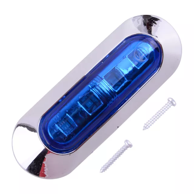 10pc Blue 4 LED Side Clearance Marker Light For Car Truck Trailer Pickup 12V 24V 2