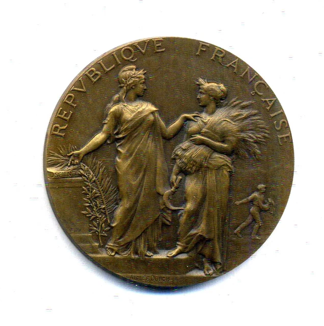 Médaille Argent Massif 1925 Instruction Publique Par Alphée Dubois - Collection, éducation, Vintage