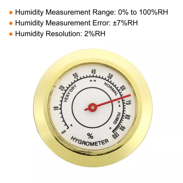 Mini 1.5" Round Indoor Outdoor Hygrometer Humidity Monitor Gauge Gold 3