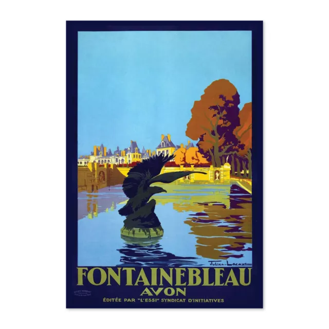 1920s Fontainbleau France - Vintage Style French Travel Poster - Classic Art