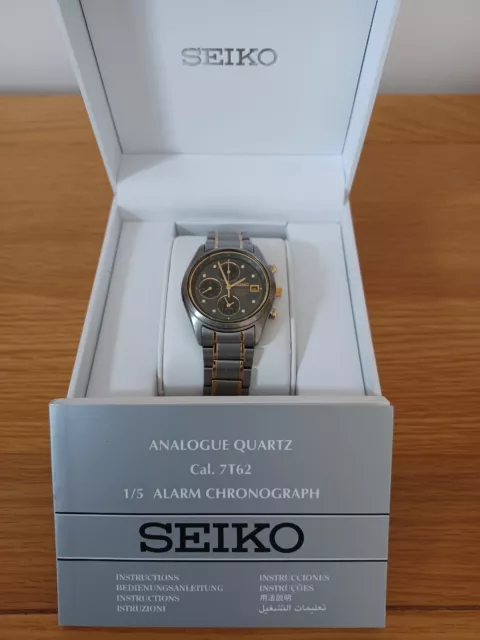 Seiko chronograph titanium 100m 7t62 deals