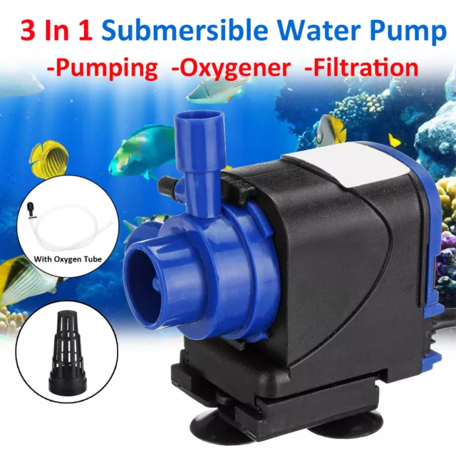 800L/H 220V Submersible Water Pump Aquarium Pond Fish Tank Fountain Air Pump