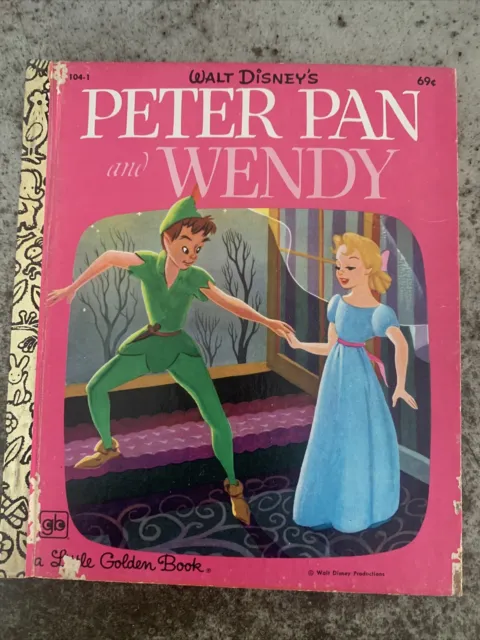 Little Golden Book #104 Walt Disneys Peter Pan & Wendy 1979 Childrens Free Ship!