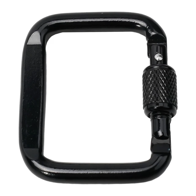 Lot De 8 Mousquetons Aluminium | 4 En D & 4 En S | Noir | Pour Camping, Randonnée, Sac à Dos | Double Boucle Sécurisée