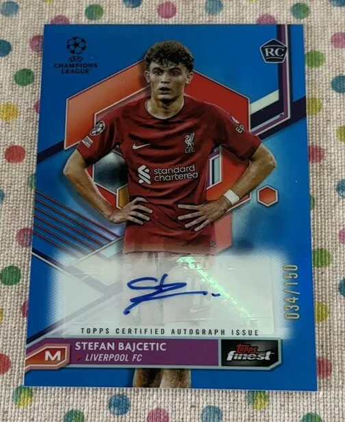 2022-23 Topps Finest UEFA Club Competitions Stefan Bajcetic Rookie Auto /150