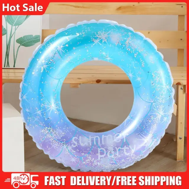 Sequin Swim Ring Thicked PVC Swimming Pool Floats Soft Sturdy for Beach Vacation