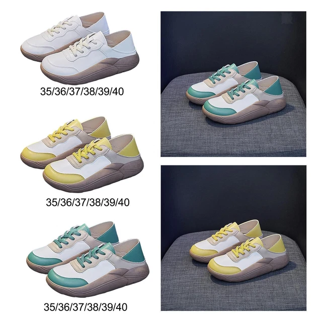 Chaussures décontractées pour femmes Baskets en cuir à la mode Chaussures à