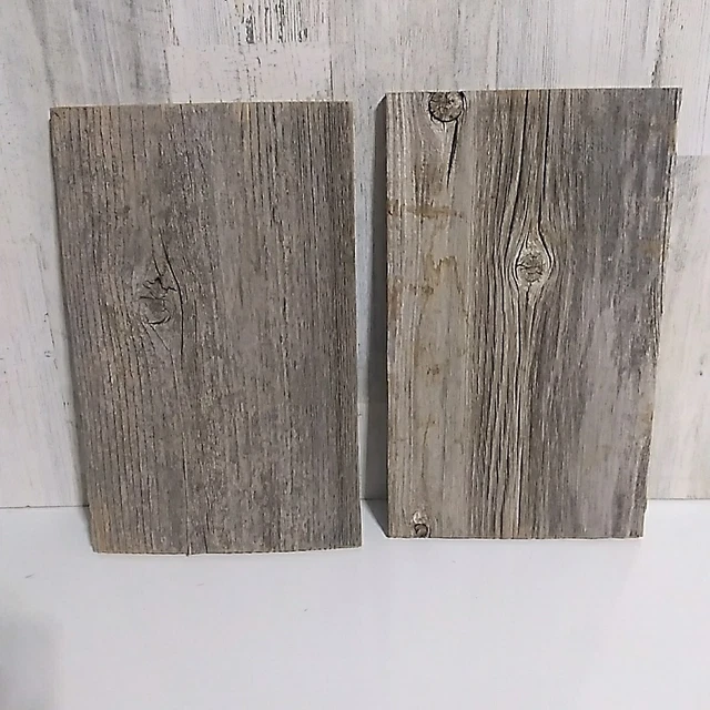 12"x7" Reclaimed Old Fence/Barn Wood Boards Crafts Distressed Set Of 2 Boards 2