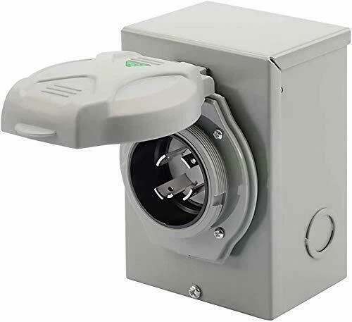 30A Power Inlet Box L5-30P w/Waterproof Cover - Outdoor Use - Item # RML530PB