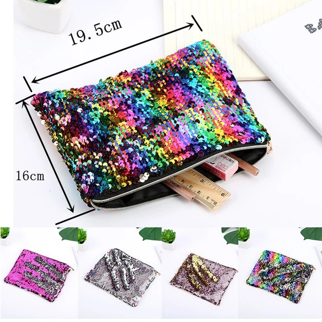 Stockage cosmétique Pochette à fermeture éclair Sac de maquillage Stylo Sac