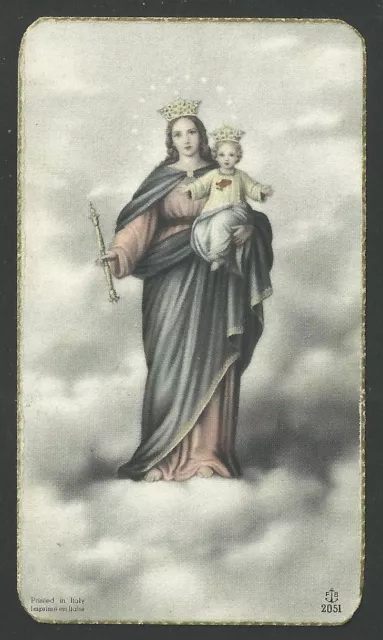 Estampa antigua de Maria Auxiliadora andachtsbild santino holy card santini