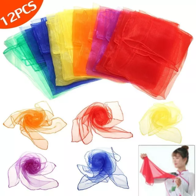 Autism Sensory Toys Juggling Scarves Baby Kids Adults 12-Pack Dance Play Gift UK