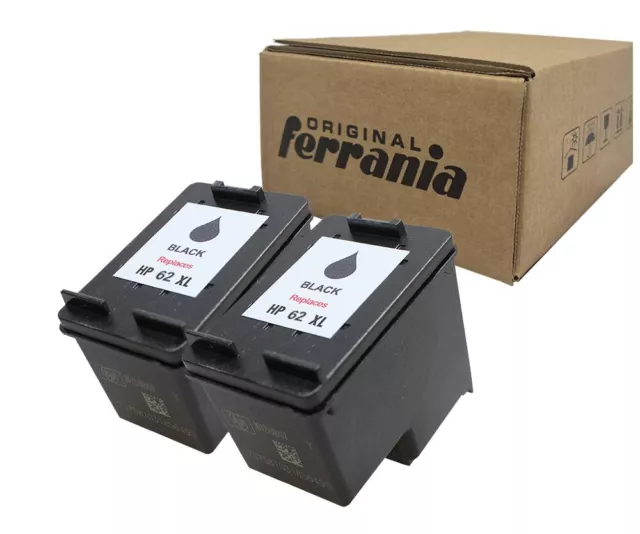 2 Cartucce Rigenerate HP62XL Nero per Officejet 5740,ENVY 5540, 5640, 5669, 7640