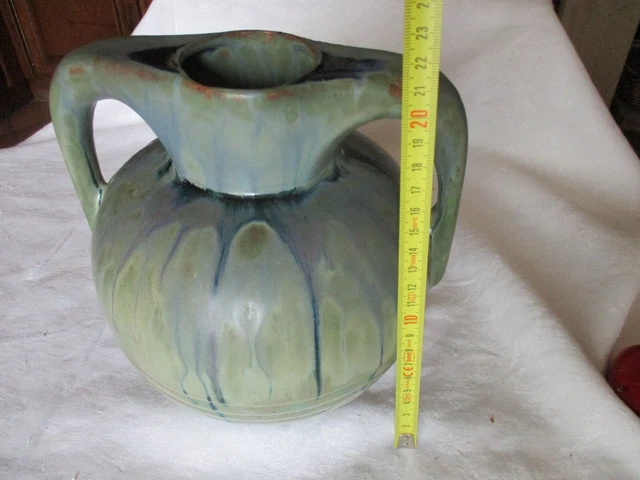 DENBAC GRAND VASE ART DECO GRES CERAMIQUE D N°165-21 cm ERA METENIER TBE