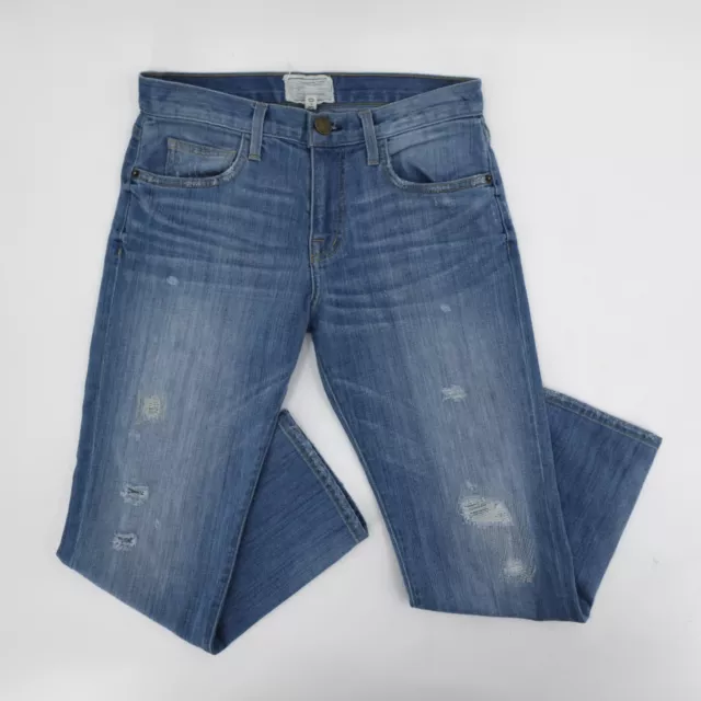 Current Elliott Jeans Womens 23 Blue The Boyfriend Distressed Ripped Mid Rise