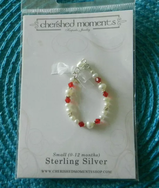 Cherished Moments Baby Bracelet Sterling Silver Pearl July Birthstone Small