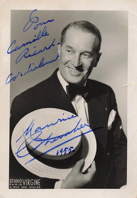 Maurice CHEVALIER PHOTOGRAPHIE ORIGINALE 18*13 mars 1950 GALA UNION DES ARTISTES