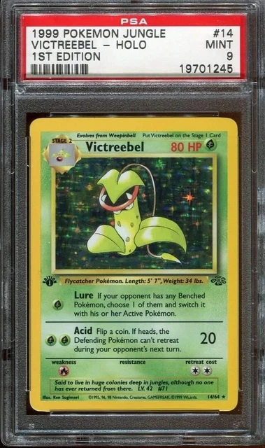 PSA 9 1st Edition Victreebel Holo Rare 14/64 Jungle Pokémon Card 1999 WOTC