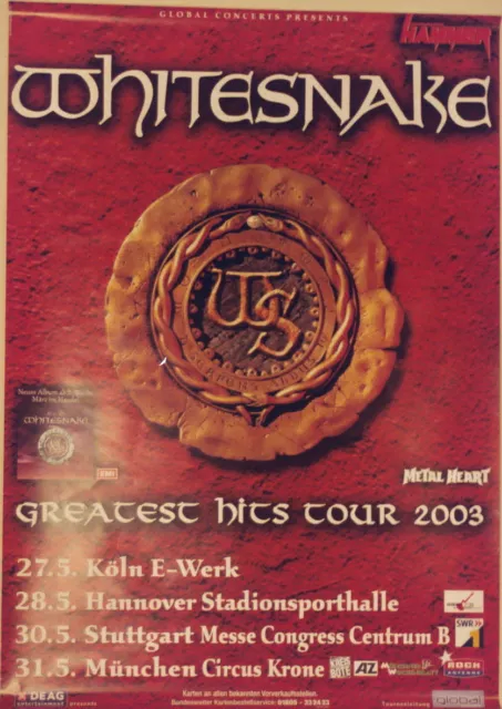 Whitesnake Concert Tour Poster 2003 Greatest Hits