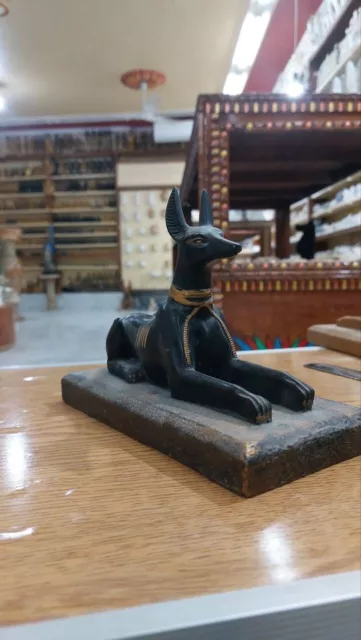 Anubis Statue Handmade Ancient Egyptian Black Carved Antique Stone Bazareg 2