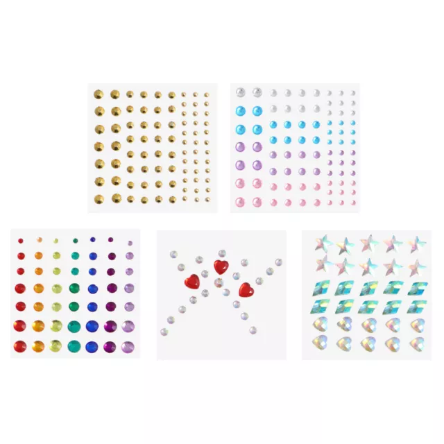 5 Sheets Face Jewels Nail Rhinestones for Acrylic Nails Body Stickers Makeup