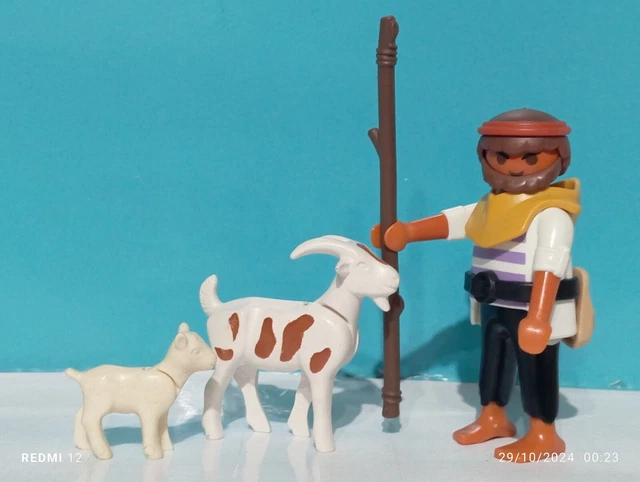 PLAYMOBIL Figura Aldeano/Contadino, Nazareno Romano Per Nacimiento Belén, Usato