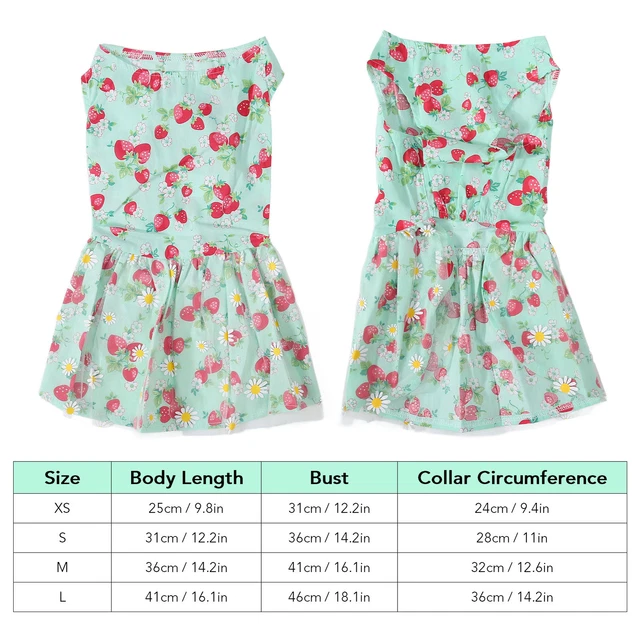 (M)Hundekleid Hellgrünes Blumen-Welpenkleid Haustier-Hund