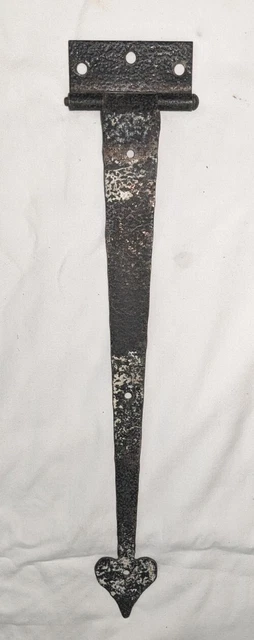 Vintage Cast Metal Wrough Iron? STRAP HINGE Barn ARCHITECTURAL SALVAGE Spade End