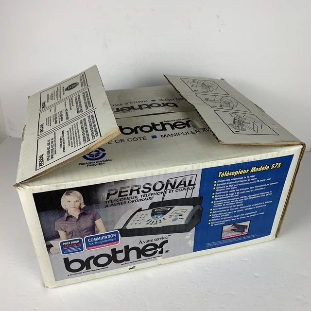 Brother FAX 575 Personal Plain Paper Fax Machine w/ Phone & Copier New Open Box