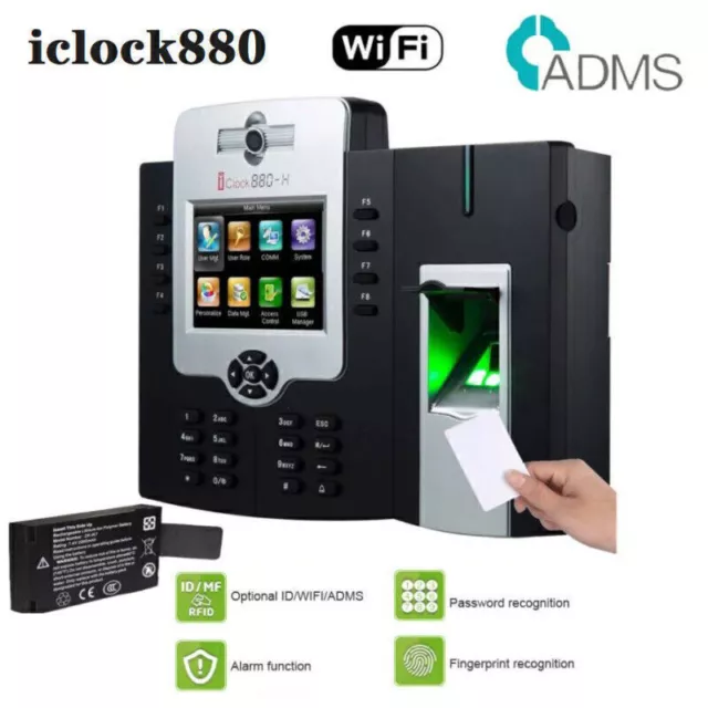ZKTeco iClock880 TCP/IP WiFi 3.5'' inch Biometric Fingerprint Time Attendance