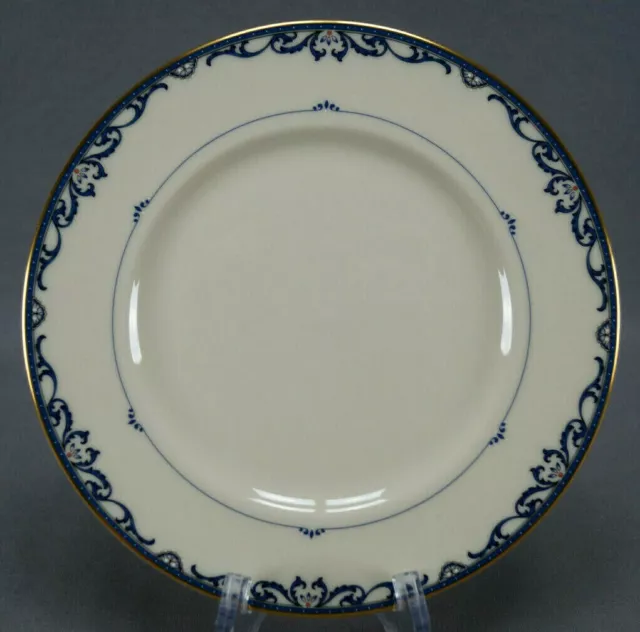 Lenox Liberty Pattern Blue Scrollwork & Gold 8 3/8 Inch Porcelain Salad Plate