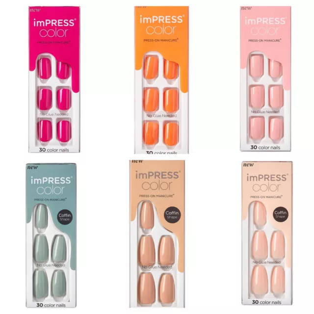 Kiss ImPress Press-On Manicure Color Nails (Pure Fit)Added New Colors You Choose