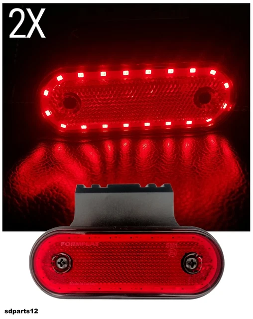 6 X Luce A Led Ingombro 12v 12 Volt Posteriore Rosso Per Furgone Fanale