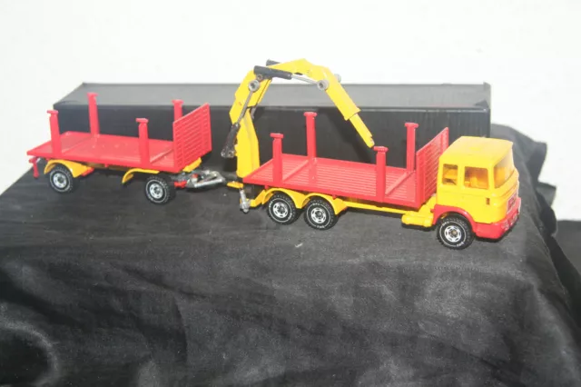 Alter Siku 3810 LKW MAN mit Ladekran + Hänger mit Rungen Modellauto 1/50