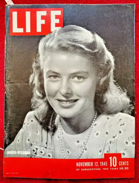 NOVEMBER 12 1945 Life Magazine INGRID BERGMAN, Frank Sinatra, Hockey ...