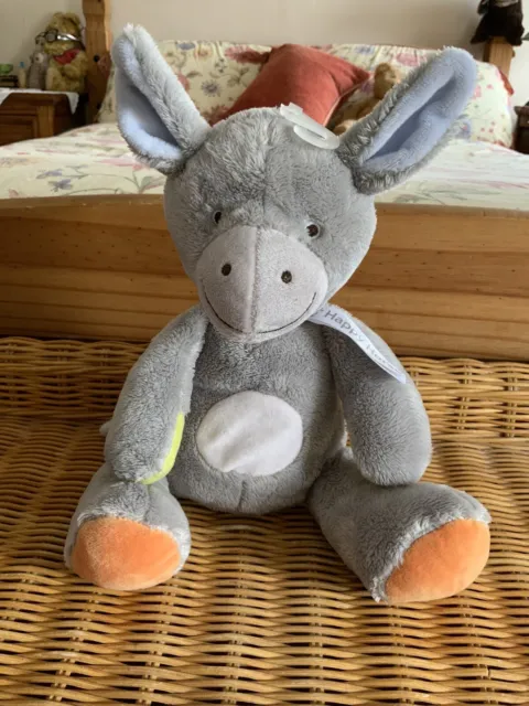 Happy Horse Donkey Soft Toy Grey Comforter Doudou 10" Tall