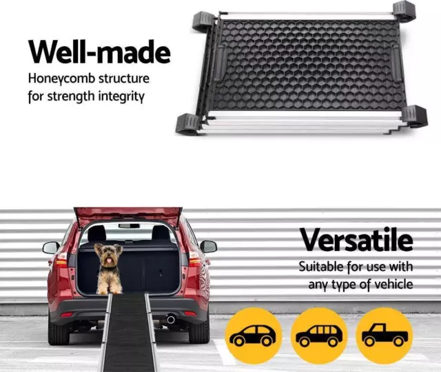 i.Pet Pet Dog Ramp Deluxe Telescoping Aluminium Car Truck Ladder Step Foldable