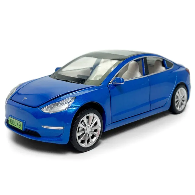 1:32 Tesla Model 3 Modell Spielzeug Die Cast Spielzeug fur Kinder Jungen Blau