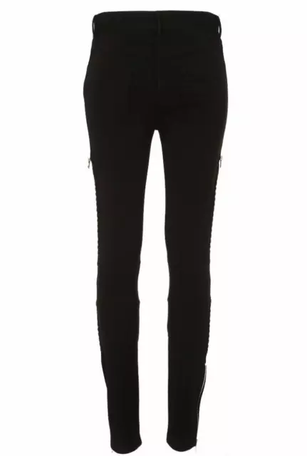 New Givenchy Black Viscosa Leather Inserts Zipped Slim Skinny Legging Pants 38 3