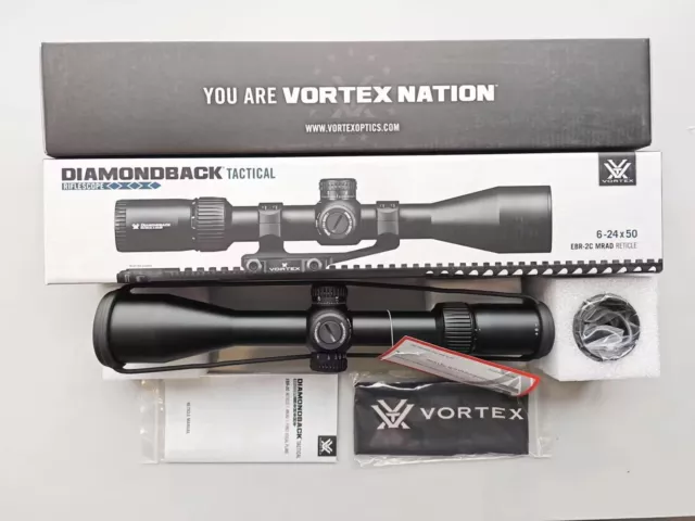 Vortex Diamondback Rifle Scope 30mm Tube 6-24x 50mm MRAD FFP Reticle #DBK-10029