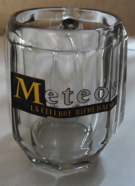 Chope Verre Bière Vintage Reims France 1970 - 25 Cl, Verre Taillé, Art Déco, Collection