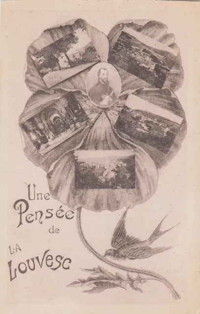 Carte postale ancienne old postcard LA LOUVESC ARDECHE vues une pensée de 1