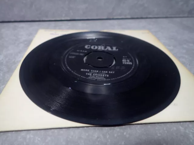 The Crickets More Than I Can Say 7 Inch Vinyl Record UK 1960 Coral 45-Q 72395 3